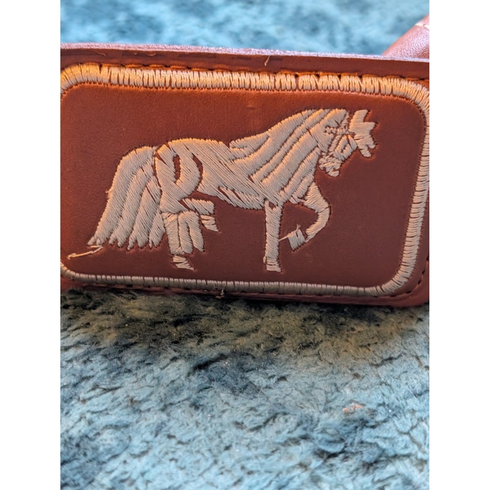 Authentic Mexican Leather Western Belt Size 40 Embroidered Horse Charro Vaquero - Picture 2 of 9